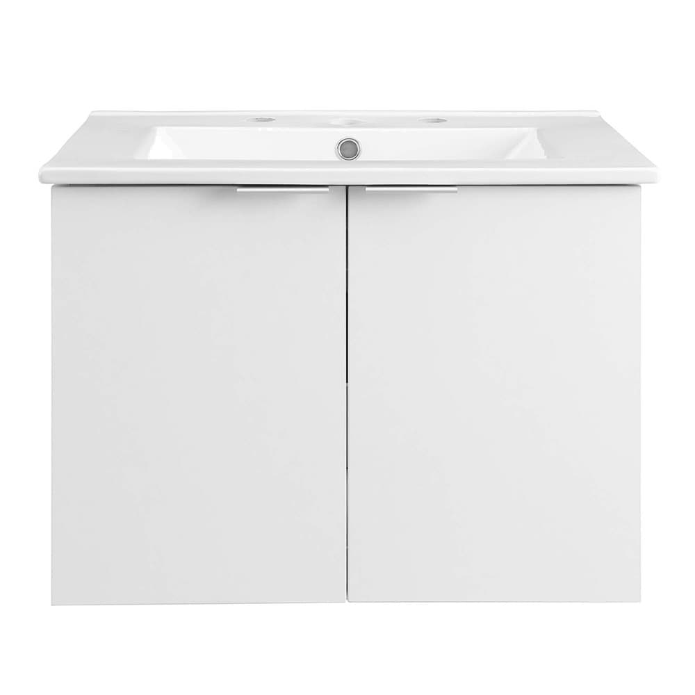 Maybelle 24" Wall-Mount Bathroom Vanity in White White by Modway - Image 2