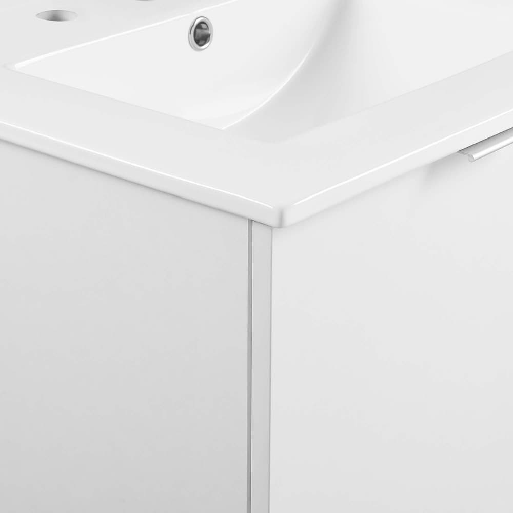 Maybelle 24" Wall-Mount Bathroom Vanity in White White by Modway - Image 7