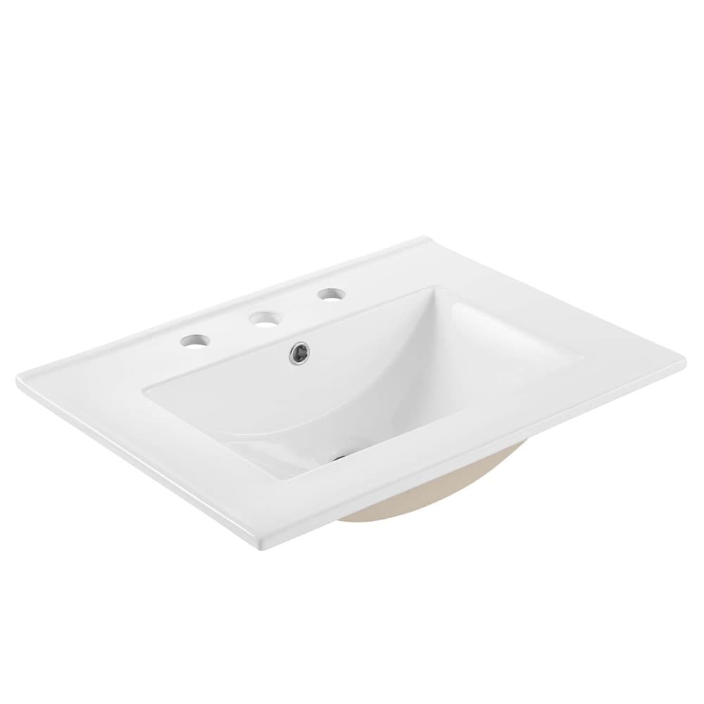 Maybelle 24" Wall-Mount Bathroom Vanity in White White by Modway - Image 8