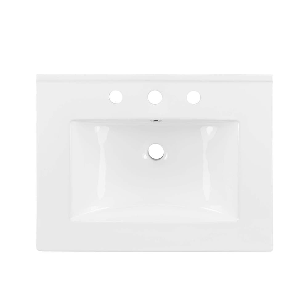 Maybelle 24" Wall-Mount Bathroom Vanity in White White by Modway - Image 9