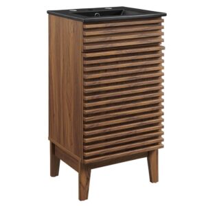 Render 18" Bathroom Vanity in Walnut Black by Modway