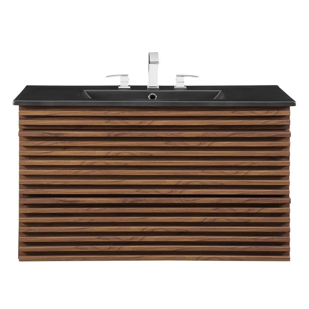 Render 36" Wall-Mount Bathroom Vanity in Walnut Black by Modway - Image 7