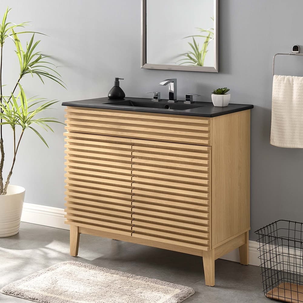 Render 36" Bathroom Vanity in Oak Black by Modway - Image 8