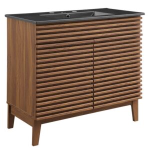 Render 36" Bathroom Vanity in Walnut Black by Modway