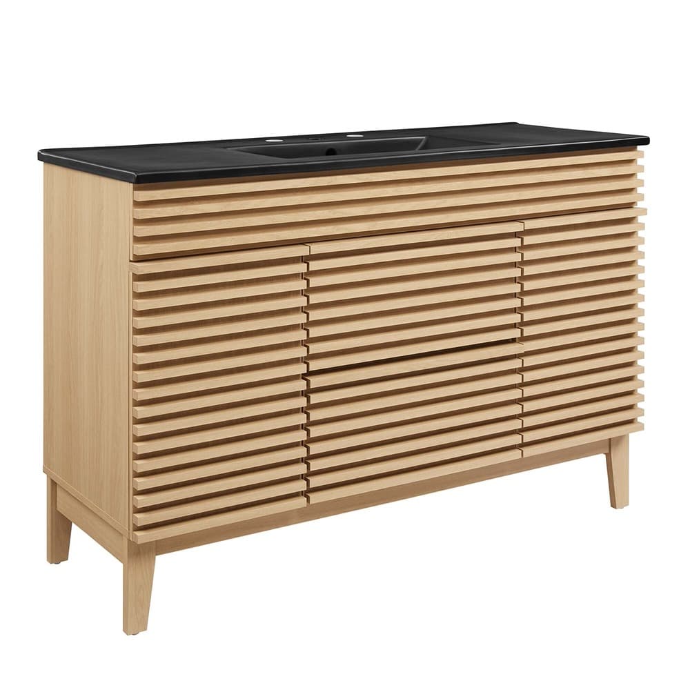 Render 48" Single Sink Bathroom Vanity in Oak Black by Modway