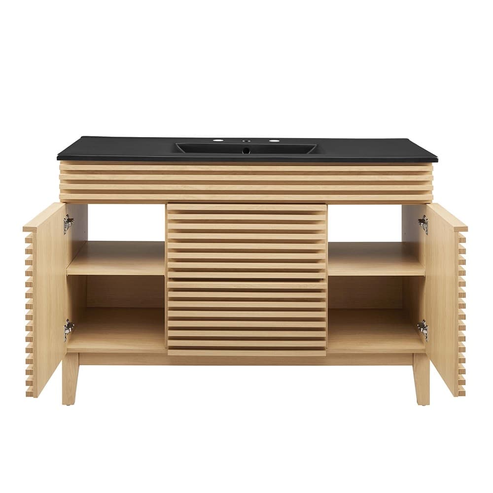 Render 48" Single Sink Bathroom Vanity in Oak Black by Modway - Image 6