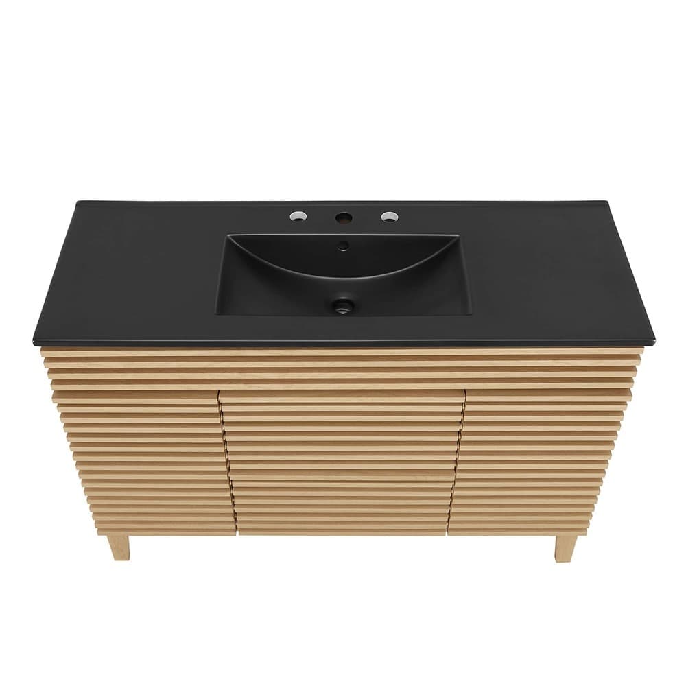 Render 48" Single Sink Bathroom Vanity in Oak Black by Modway - Image 4