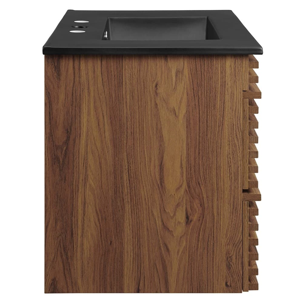 Render 30" Wall-Mount Bathroom Vanity in Walnut Black by Modway - Image 5