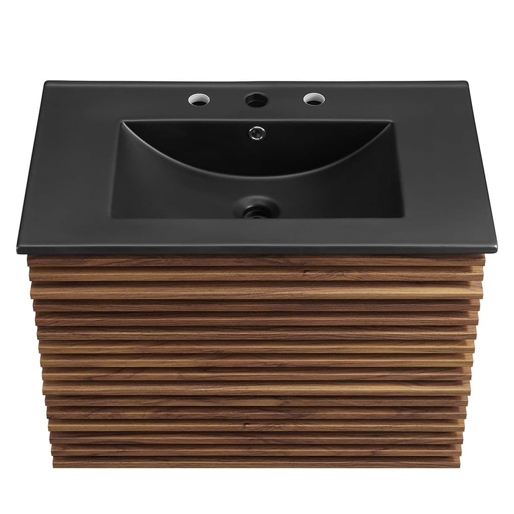 Render 30" Wall-Mount Bathroom Vanity in Walnut Black by Modway - Image 6