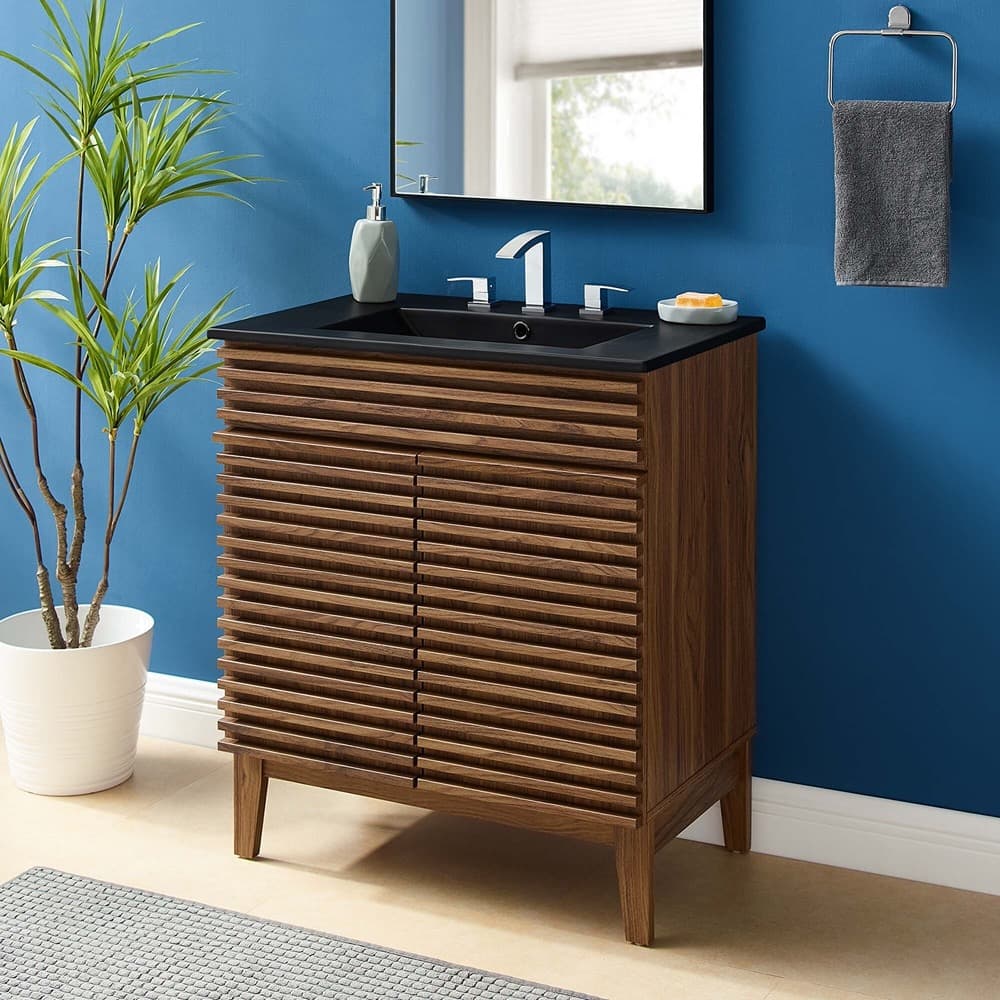 Render 30" Bathroom Vanity in Walnut Black by Modway - Image 8