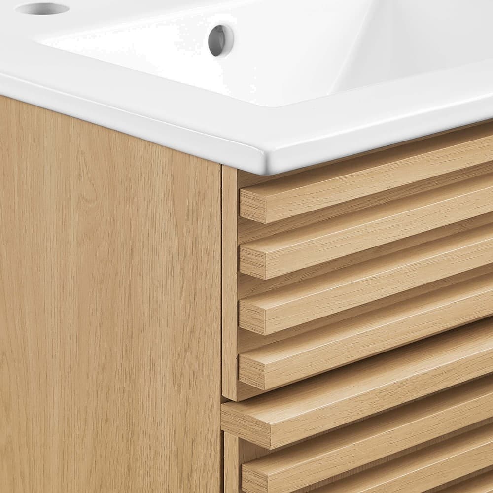 Render 18" Bathroom Vanity Cabinet in Oak White by Modway - Image 6