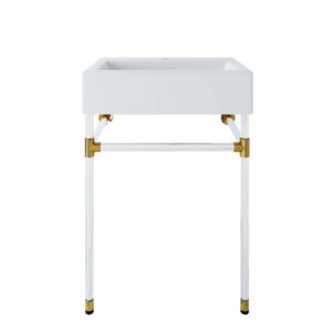 Redeem 24" Acrylic Wall-Mount Bathroom Vanity in Clear White by Modway