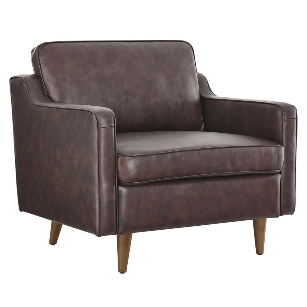 Impart Genuine Leather Armchair in Brown by Modway