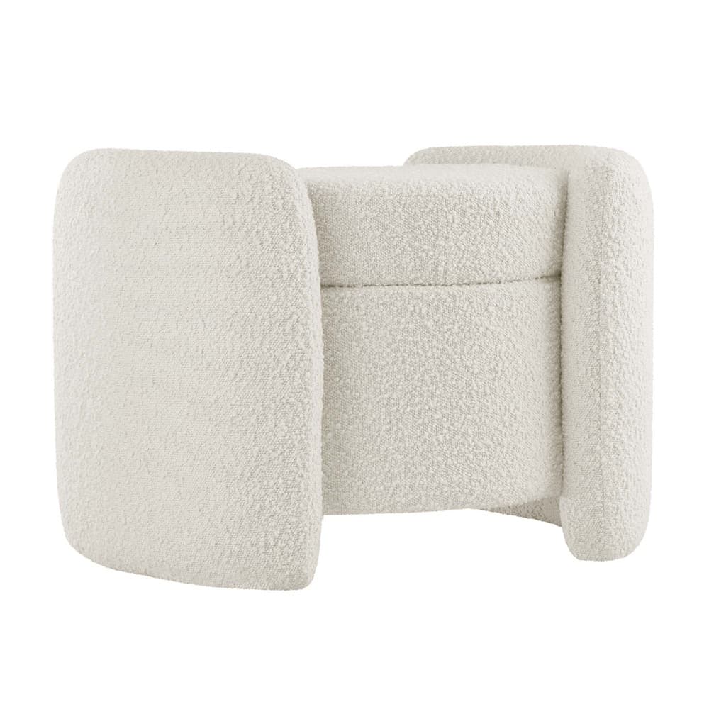 Nebula Boucle Upholstered Ottoman in Ivory by Modway
