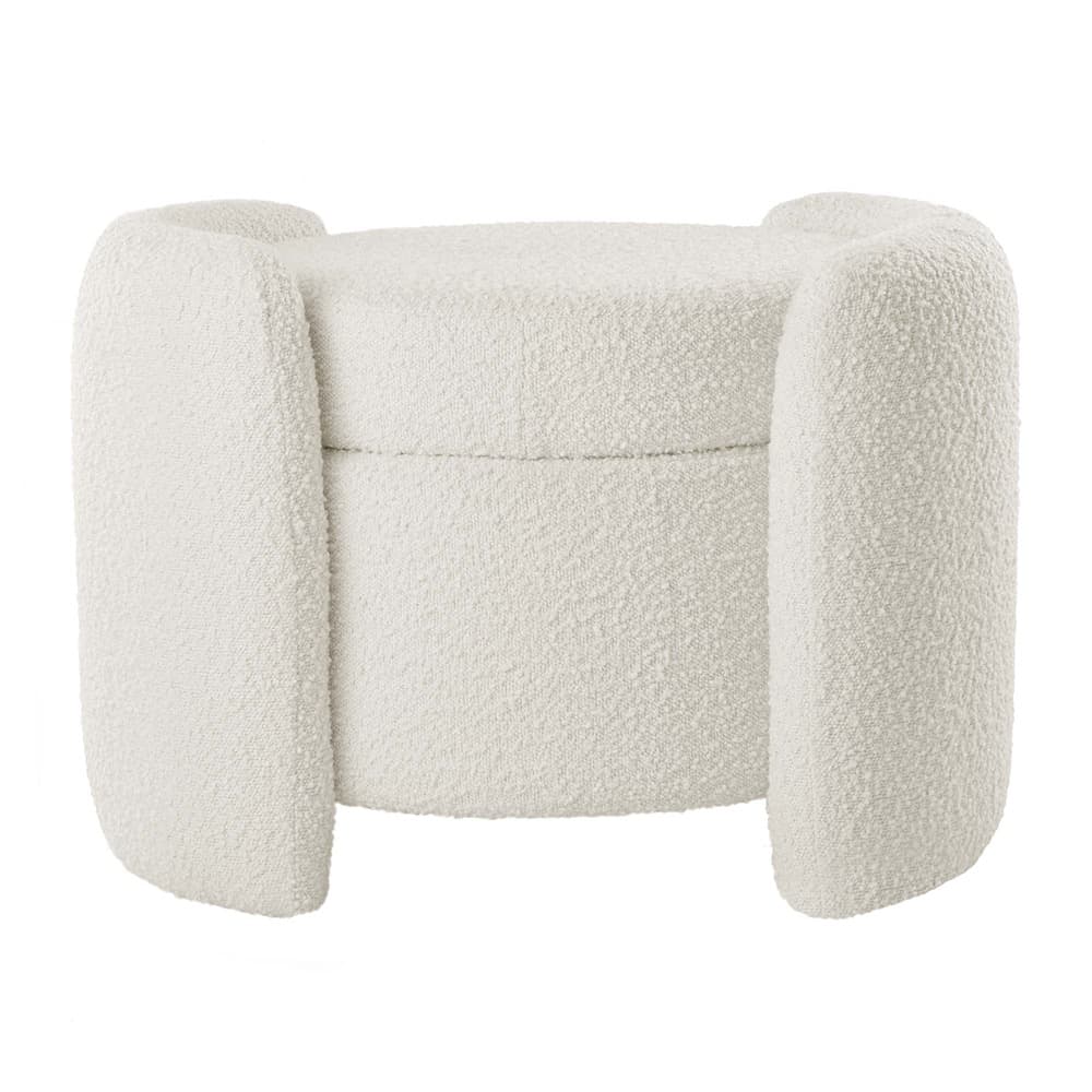 Nebula Boucle Upholstered Ottoman in Ivory by Modway - Image 5