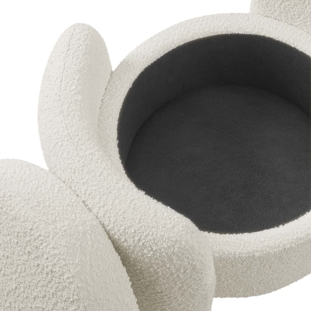 Nebula Boucle Upholstered Ottoman in Ivory by Modway - Image 8