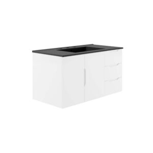 Vitality 36" Bathroom Vanity in White Black by Modway