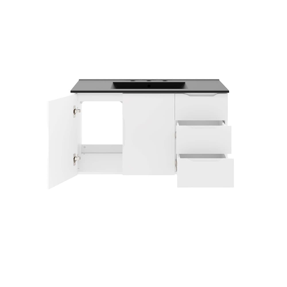 Vitality 36" Bathroom Vanity in White Black by Modway - Image 5