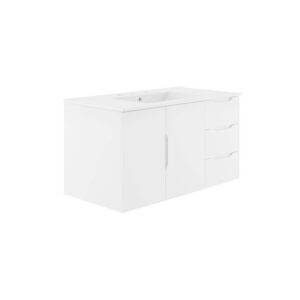 Vitality 36" Bathroom Vanity in White White by Modway