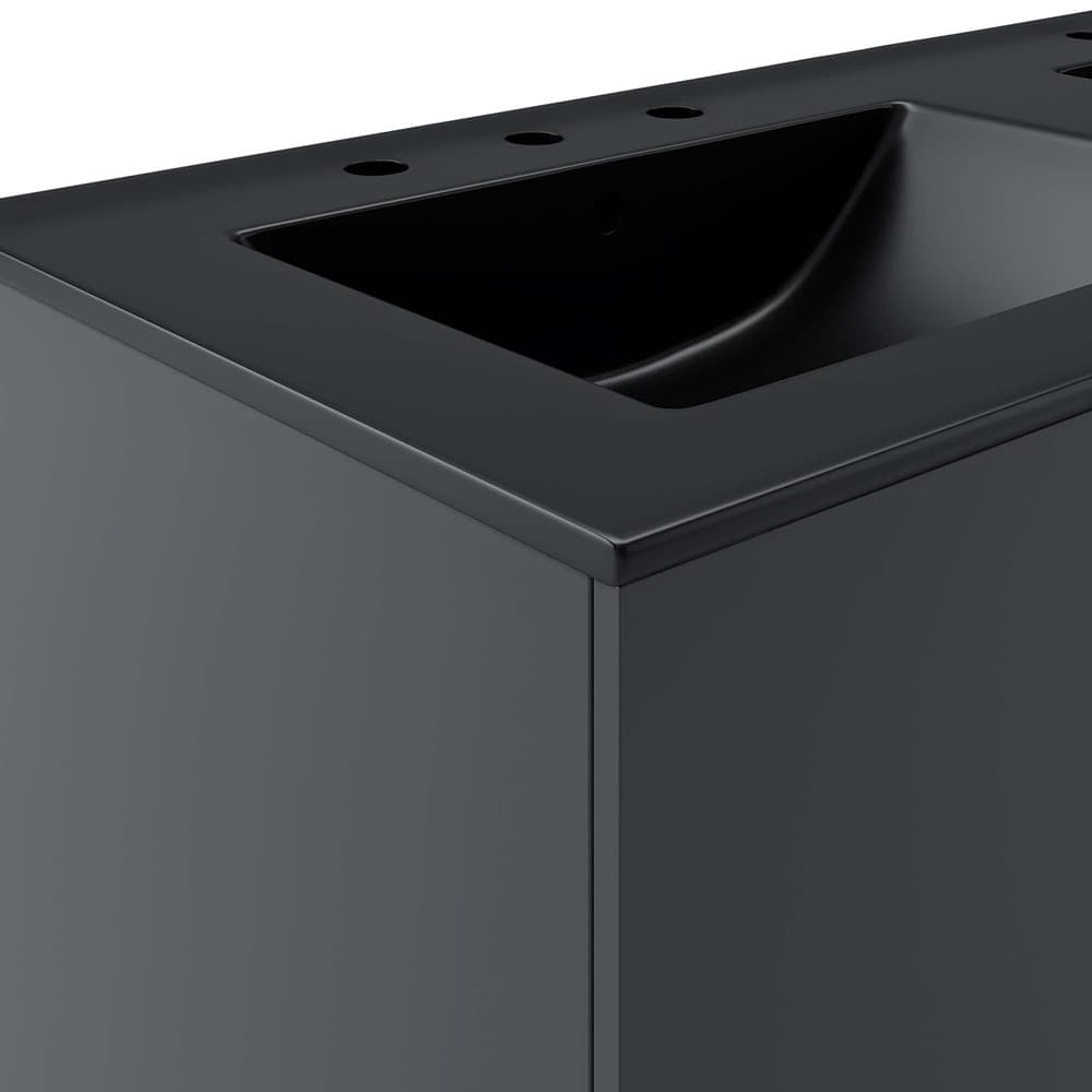 Vitality 48" Double Sink Bathroom Vanity in Gray Black by Modway - Image 4