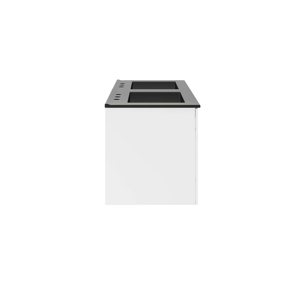 Vitality 48" Double Sink Bathroom Vanity in White Black by Modway - Image 3