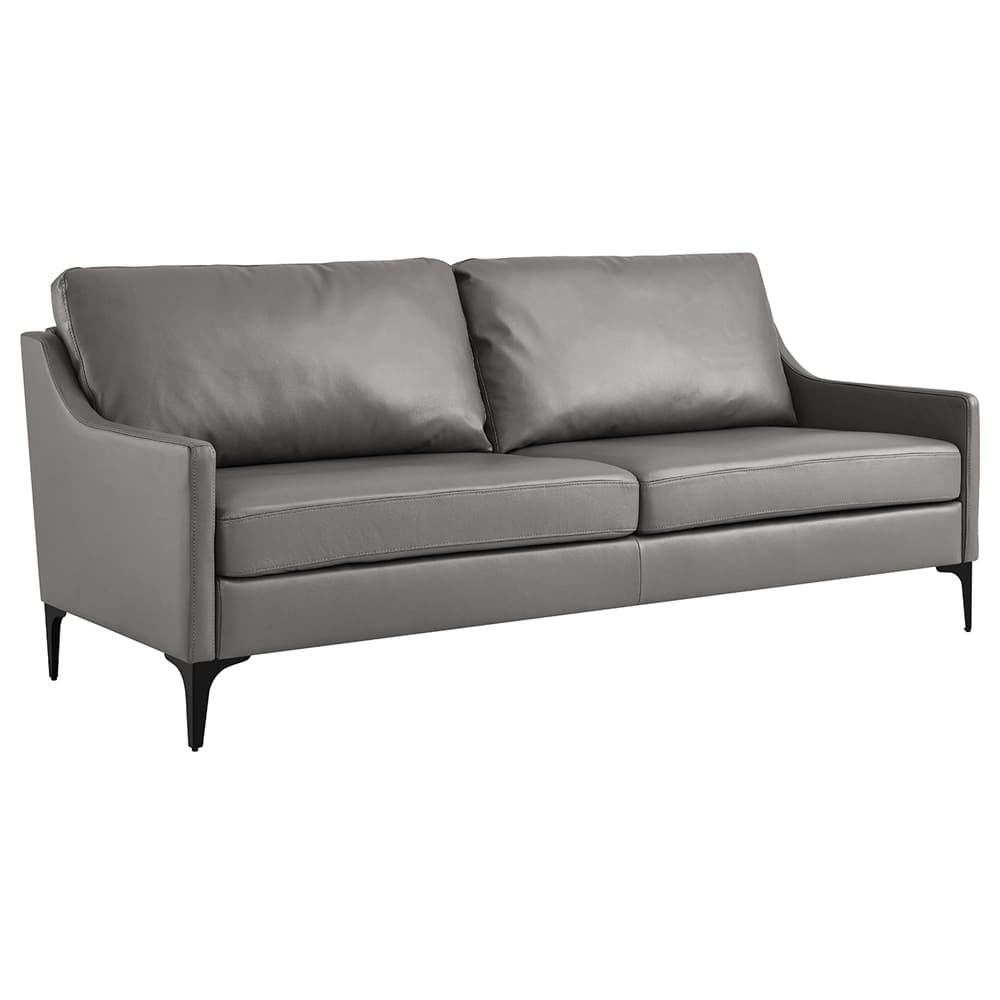 Corland Leather Sofa in Gray by Modway