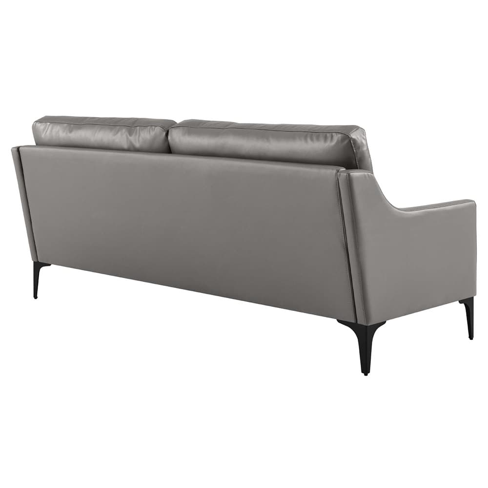 Corland Leather Sofa in Gray by Modway - Image 4