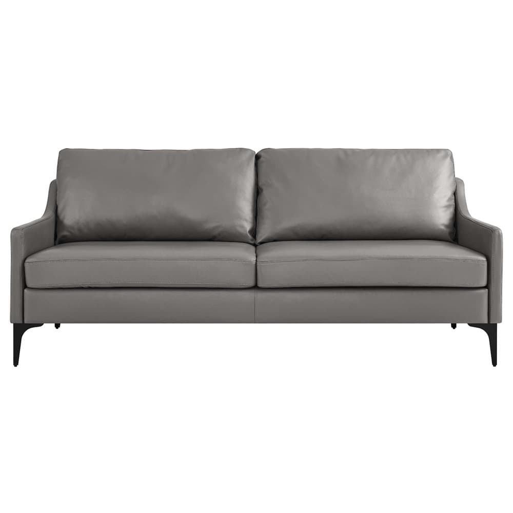 Corland Leather Sofa in Gray by Modway - Image 5