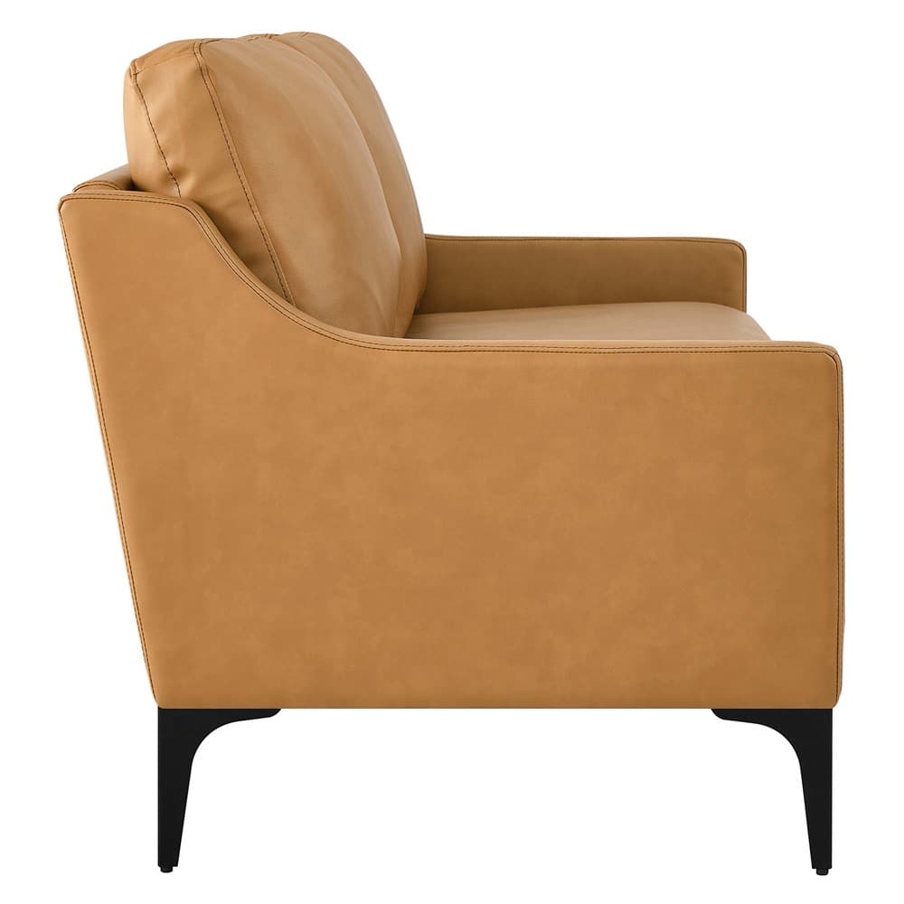 Corland Leather Loveseat in Tan by Modway - Image 3