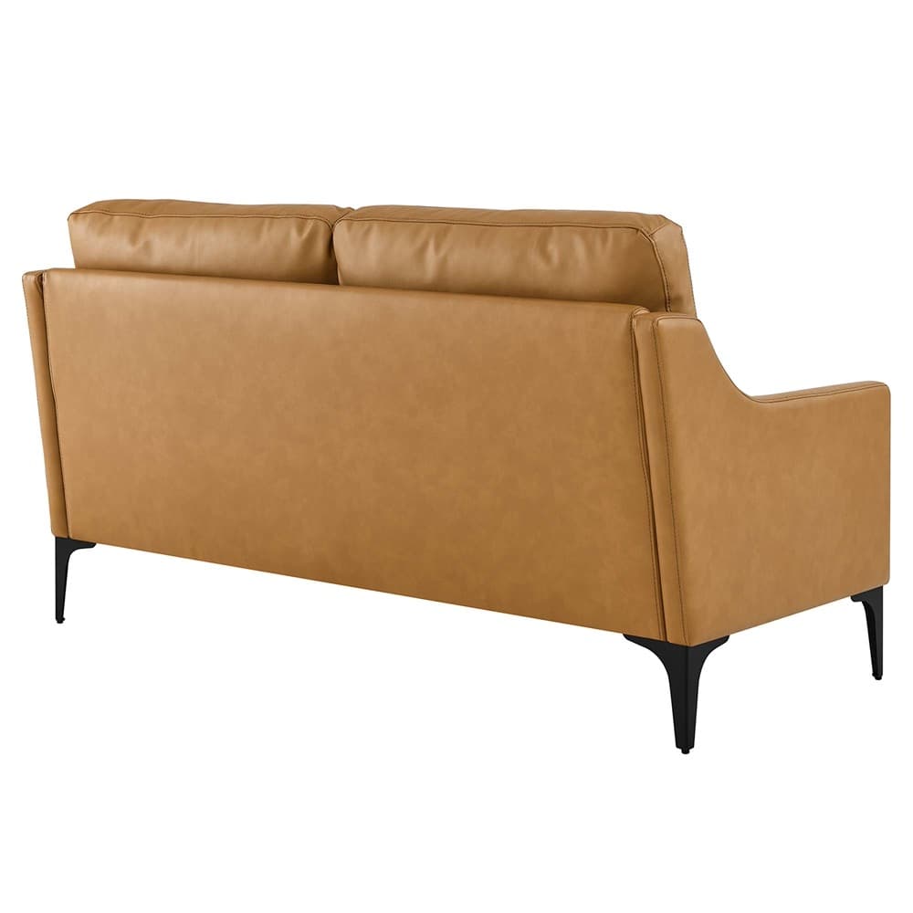 Corland Leather Loveseat in Tan by Modway - Image 4