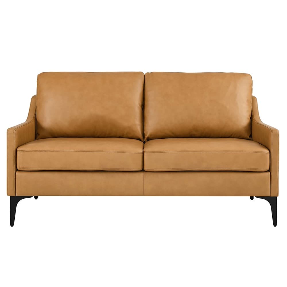 Corland Leather Loveseat in Tan by Modway - Image 5