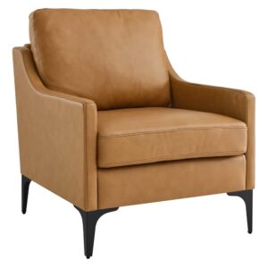 Corland Leather Armchair in Tan by Modway