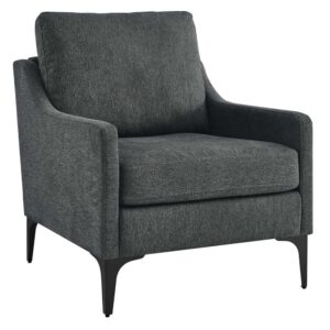 Corland Upholstered Fabric Armchair in Charcoal by Modway
