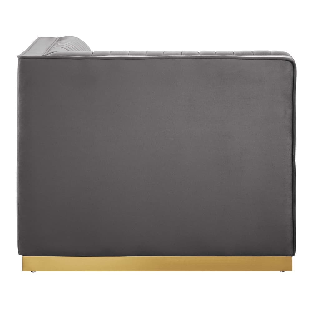 Sanguine Channel Tufted Performance Velvet Modular Sectional Sofa Right Corner Chair in Gray by Modway - Image 3