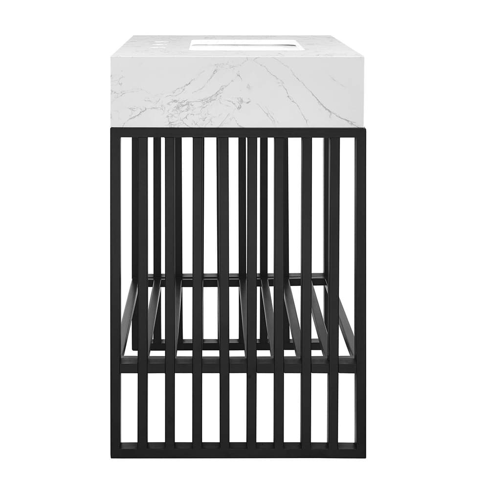 Gridiron 30" Bathroom Vanity in White Black by Modway - Image 3