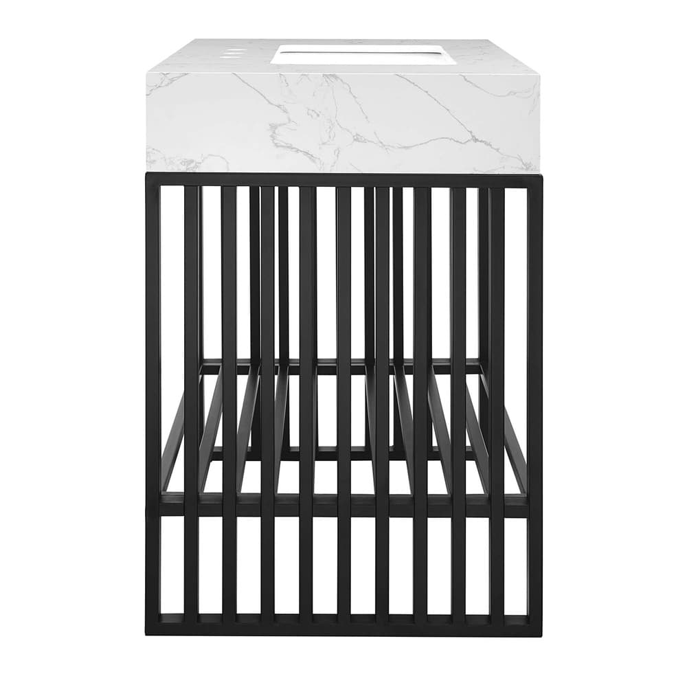 Gridiron 36" Bathroom Vanity in White Black by Modway - Image 3