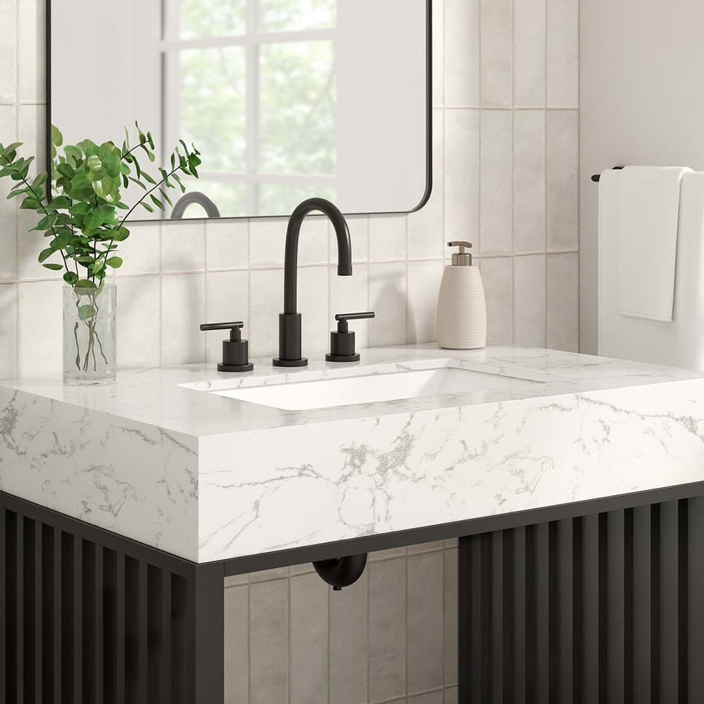Gridiron 36" Bathroom Vanity in White Black by Modway - Image 9
