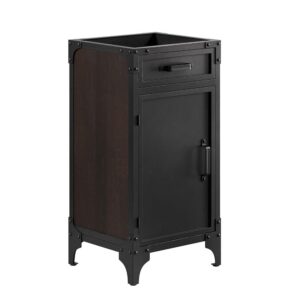 Steamforge 18" Bathroom Vanity Cabinet (Sink Basin Not Included) in Black Walnut by Modway