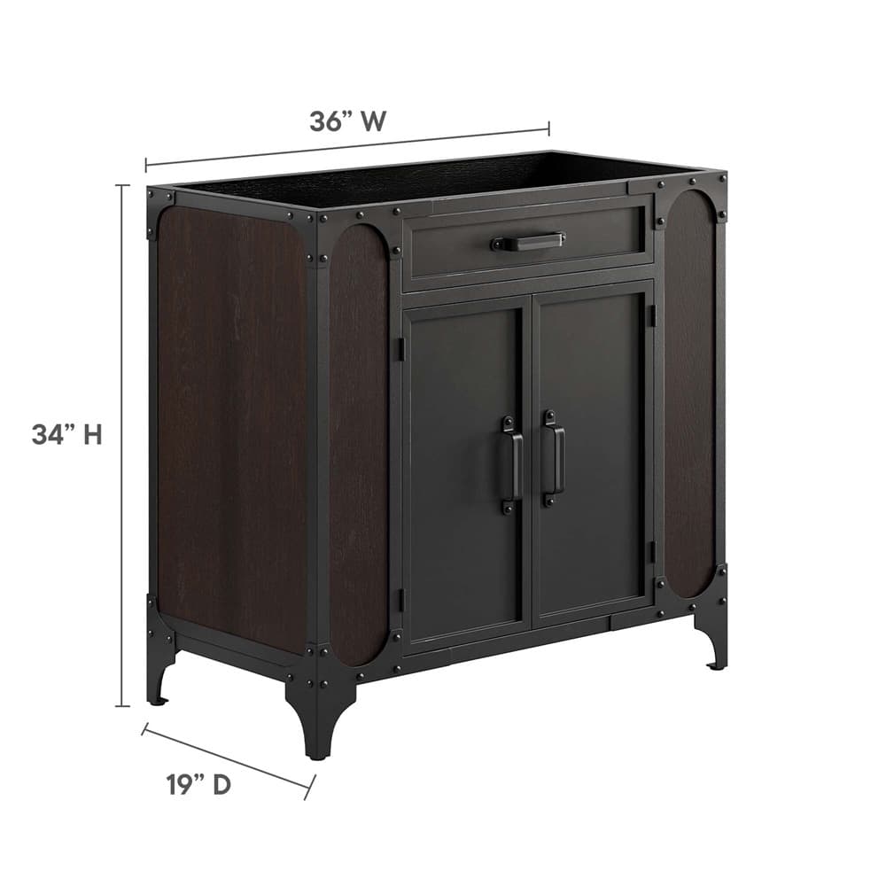 Steamforge 36" Bathroom Vanity Cabinet (Sink Basin Not Included) in Black Walnut by Modway - Image 3