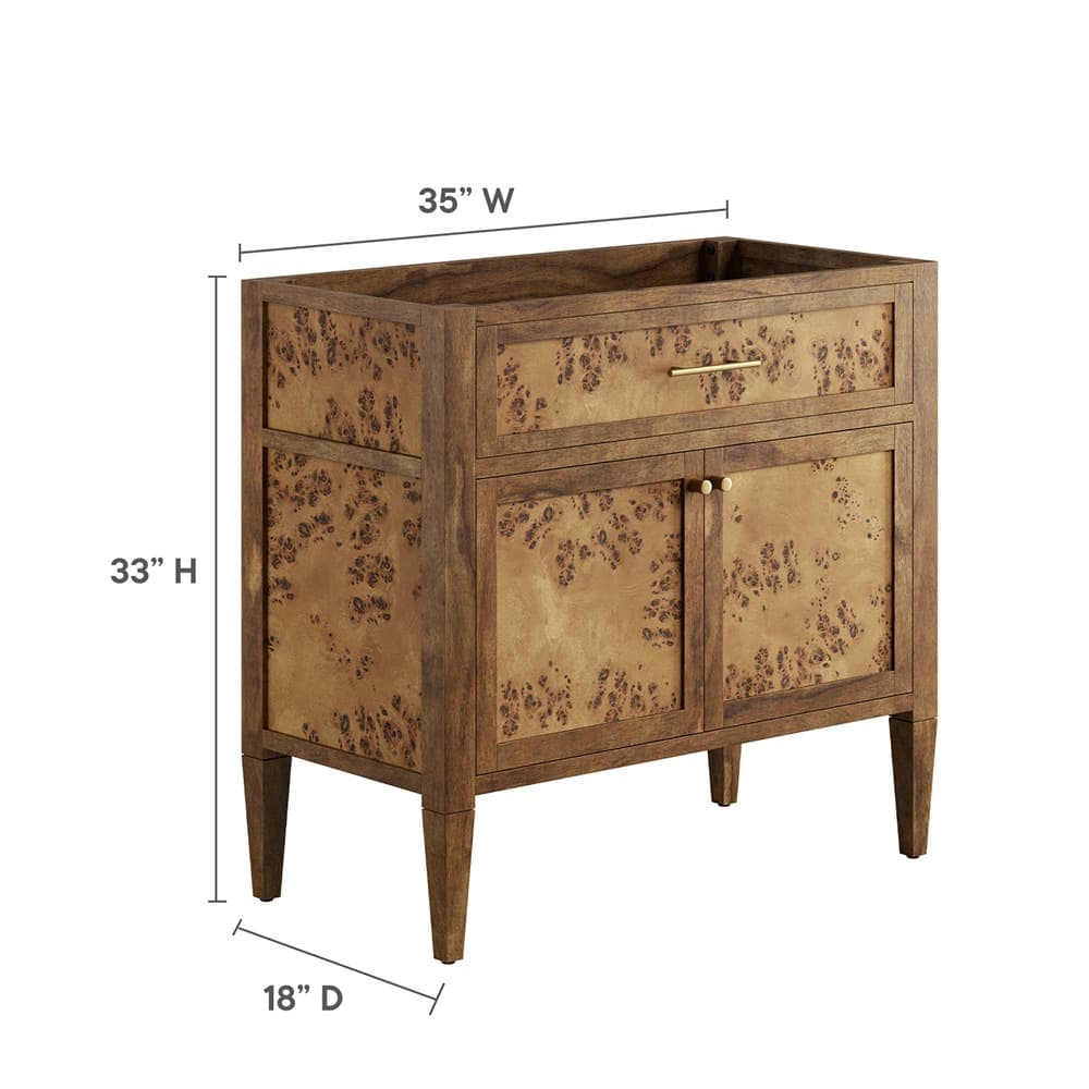 Elysian 36" Wood Bathroom Vanity Cabinet (Sink Basin Not Included) in Brown by Modway - Image 4