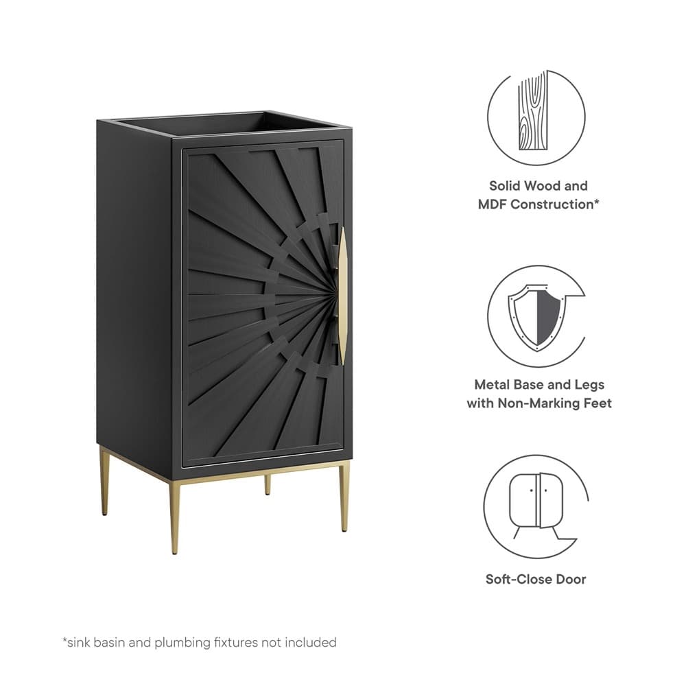 Awaken 18" Bathroom Vanity Cabinet in Black by Modway - Image 2