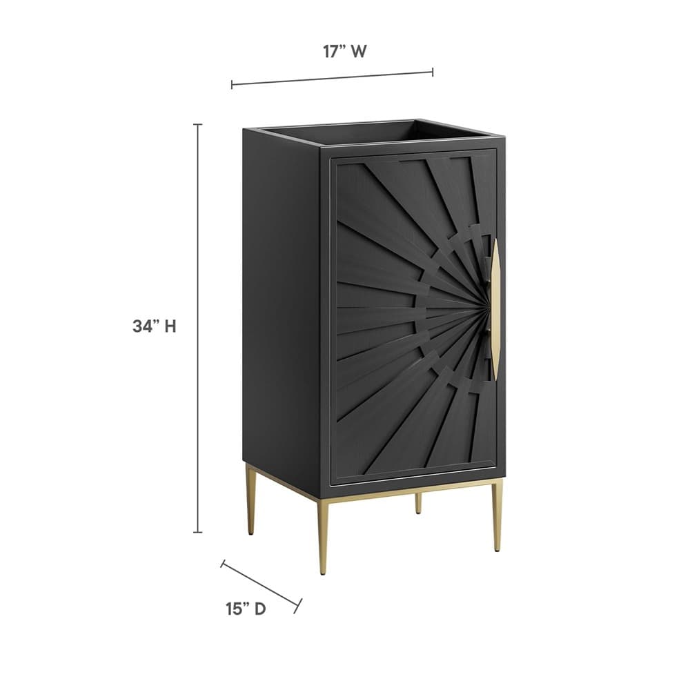 Awaken 18" Bathroom Vanity Cabinet in Black by Modway - Image 3