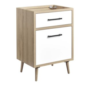 Maverick 24" Bathroom Vanity Cabinet Sink Basin Not Included in Oak White by Modway