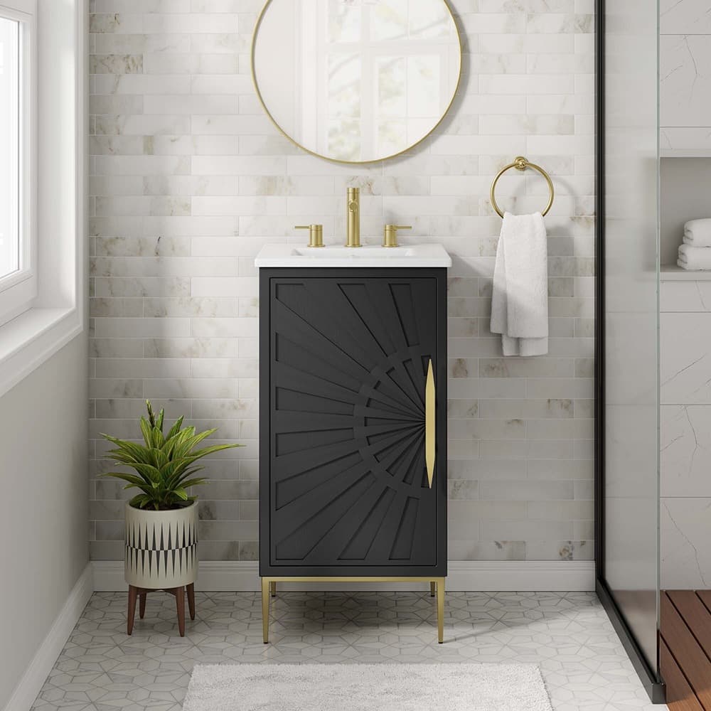 Awaken 18" Bathroom Vanity in White Black by Modway - Image 10