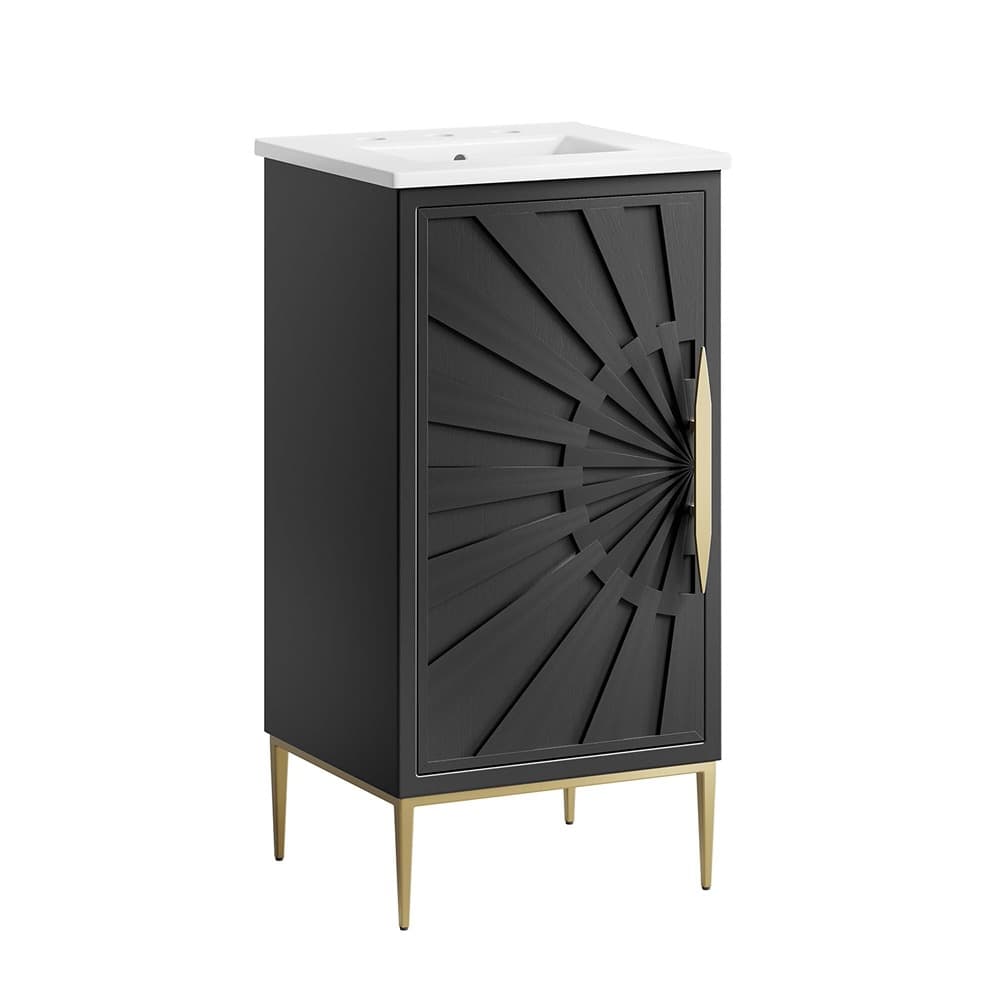 Awaken 18" Bathroom Vanity in White Black by Modway