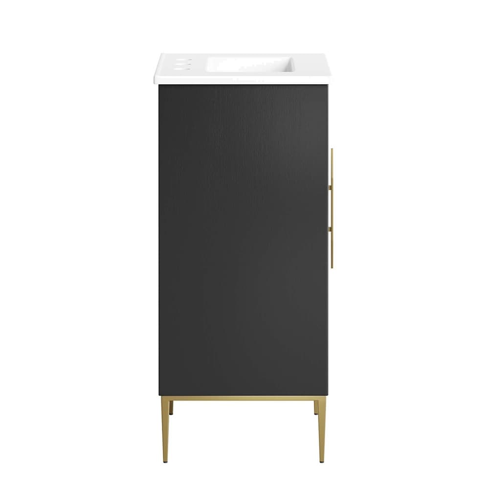 Awaken 18" Bathroom Vanity in White Black by Modway - Image 4