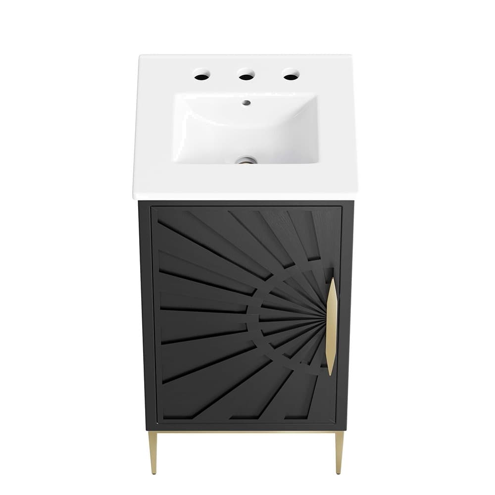 Awaken 18" Bathroom Vanity in White Black by Modway - Image 5
