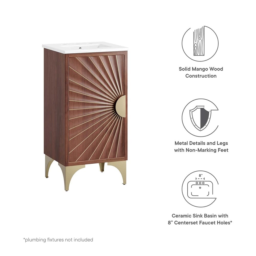Daylight 18" Bathroom Vanity in White Walnut by Modway - Image 2