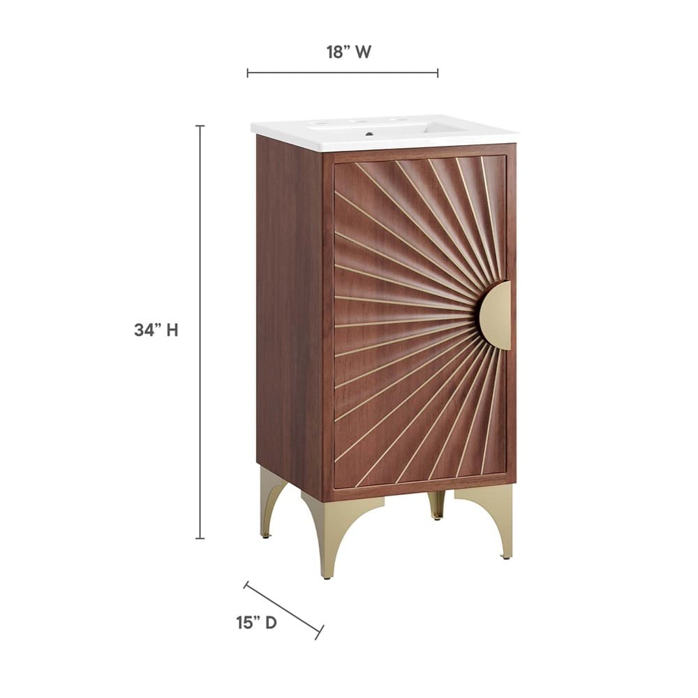 Daylight 18" Bathroom Vanity in White Walnut by Modway - Image 3