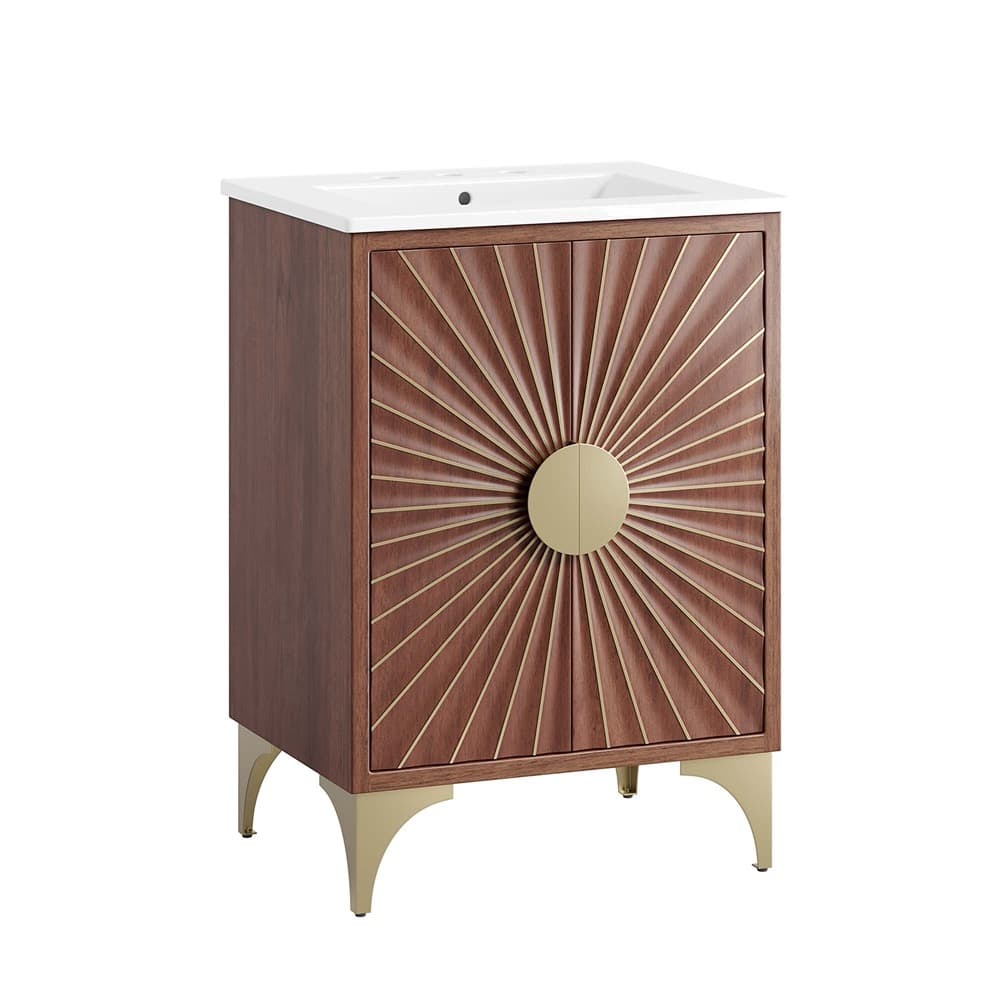 Daylight 24" Bathroom Vanity in White Walnut by Modway